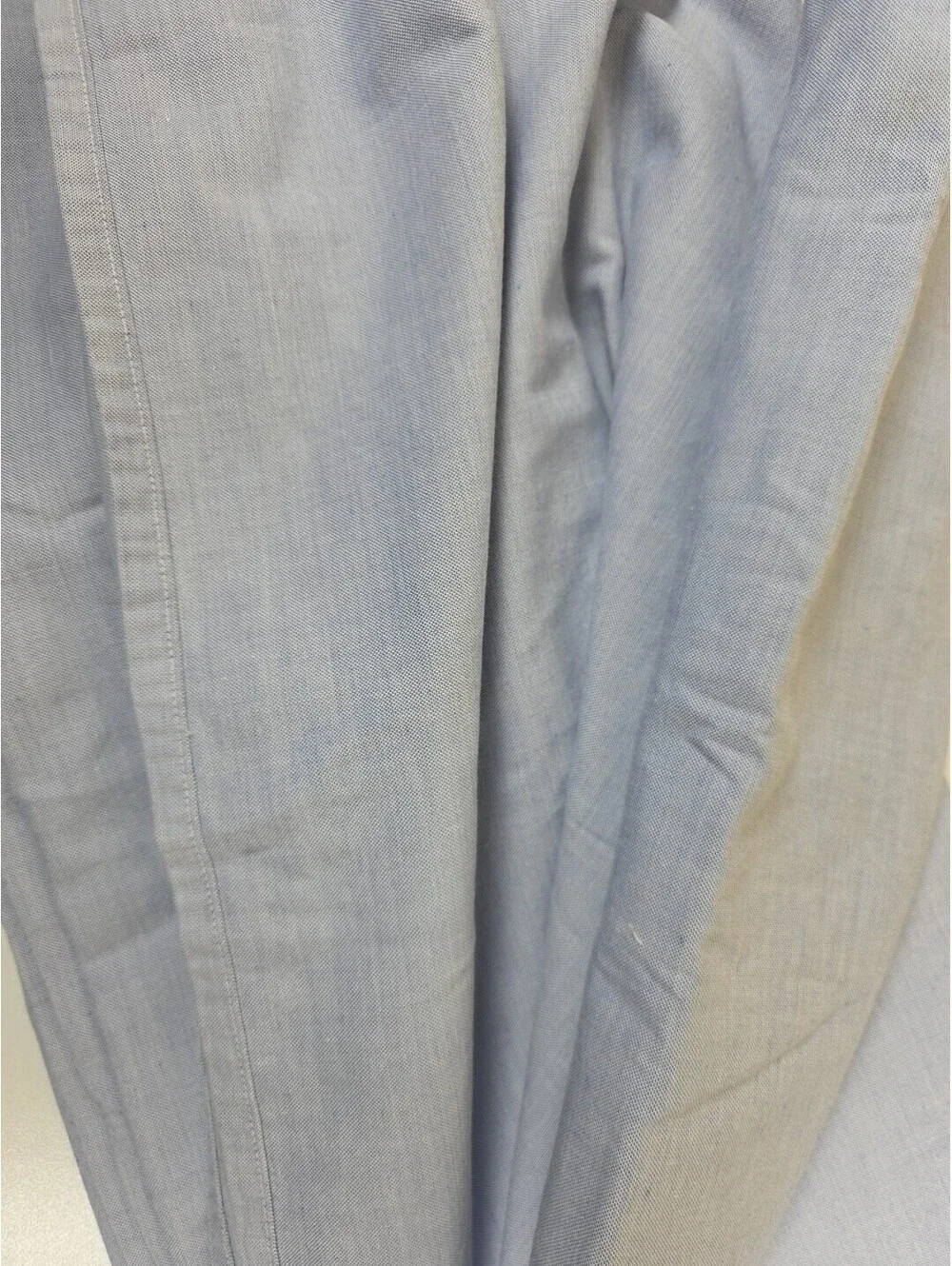 Vtg Ralph Lauren Chambray Solid Blue Queen Flat Sheet 100% Cotton Pre-owned